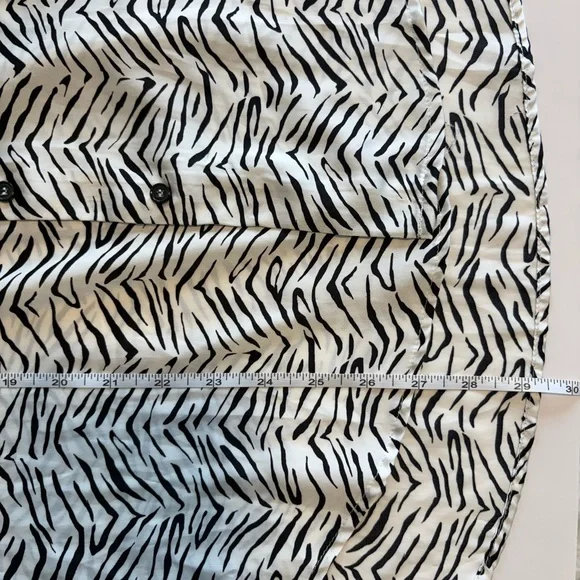 Zara Zebra Print Button Down Blouse XS Silky Long Sleeve - Picture 9 of 9